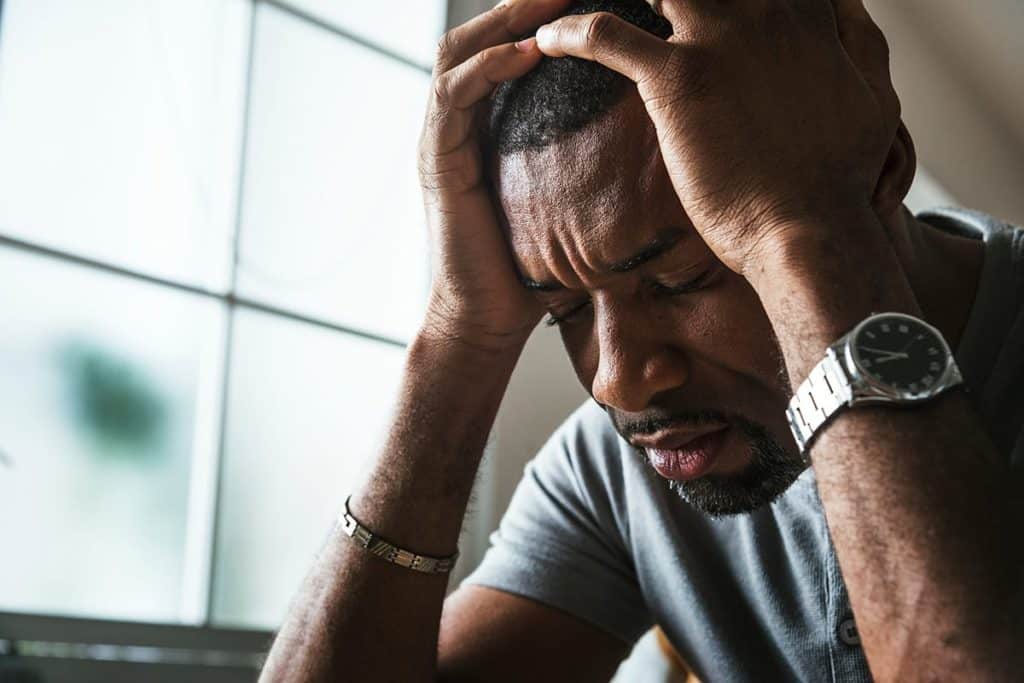Illustration of physical and psychological symptoms of drug withdrawal